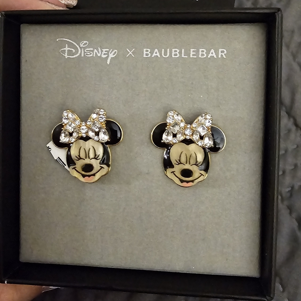 New Disney x Baublebar Minnie Mouse Rhinestone Earrings - Picture 5 of 6